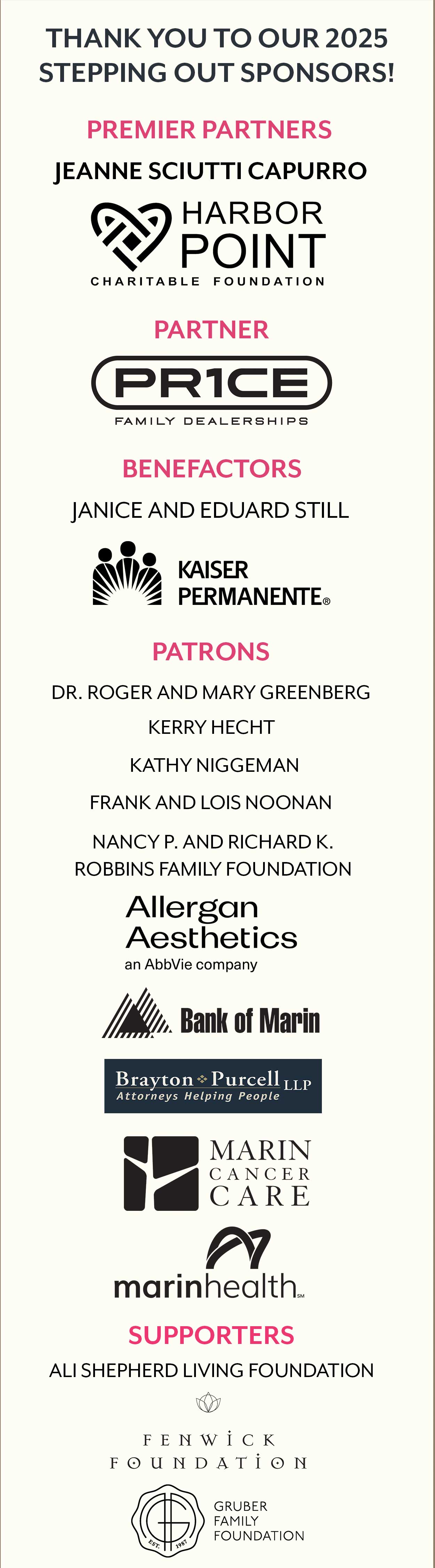 Thank you to our generous sponsors!